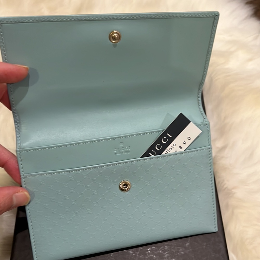 Gucci card case/wallet, new with a tag, light blue, elegant - Picture 3 of 8